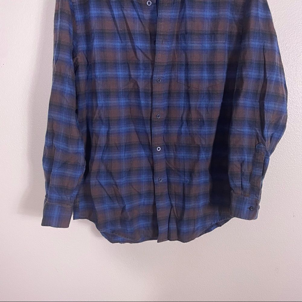 Pendleton Blue & Brown Wool Plaid Button Down Shi… - image 4